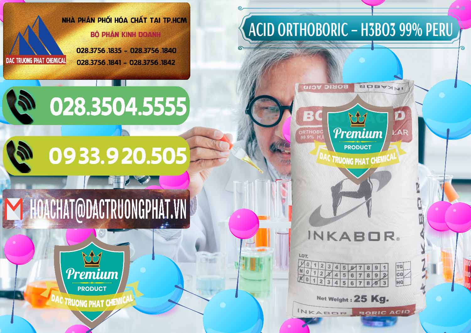 Nơi chuyên bán & cung cấp Acid Boric – Axit Boric H3BO3 99% Inkabor Peru - 0280 - Đơn vị chuyên kinh doanh - phân phối hóa chất tại TP.HCM - hoachatmientay.vn