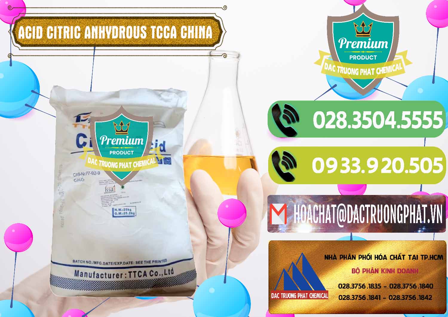 Nơi nhập khẩu - bán Acid Citric - Axit Citric Anhydrous TCCA Trung Quốc China - 0442 - Công ty phân phối & cung ứng hóa chất tại TP.HCM - hoachatmientay.vn