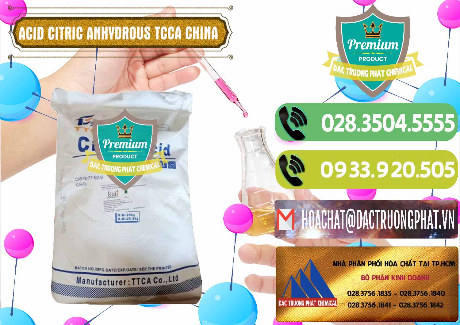 Chuyên nhập khẩu ( bán ) Acid Citric - Axit Citric Anhydrous TCCA Trung Quốc China - 0442 - Đơn vị phân phối & cung cấp hóa chất tại TP.HCM - hoachatmientay.vn