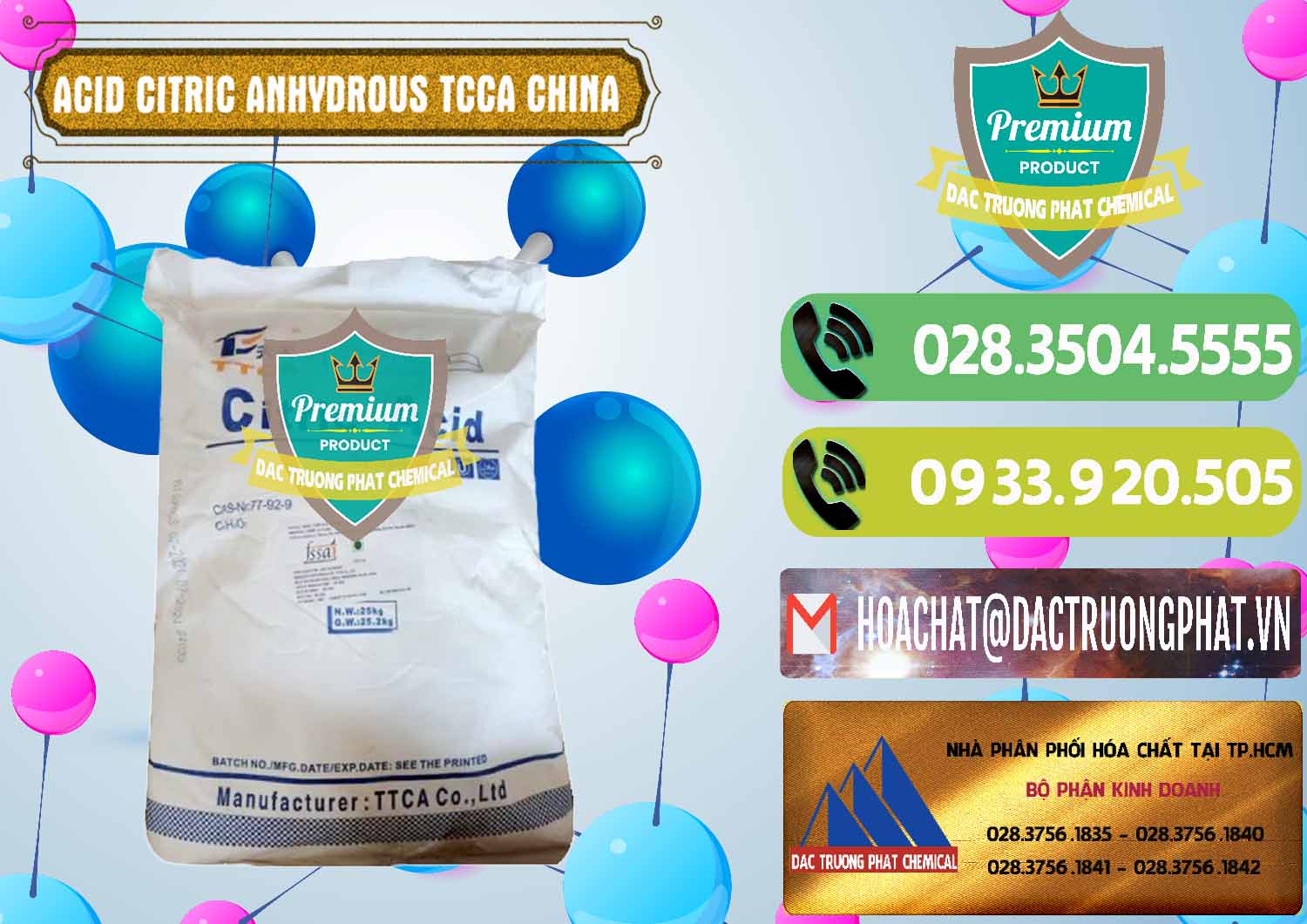 Nơi chuyên kinh doanh _ bán Acid Citric - Axit Citric Anhydrous TCCA Trung Quốc China - 0442 - Đơn vị chuyên nhập khẩu - phân phối hóa chất tại TP.HCM - hoachatmientay.vn