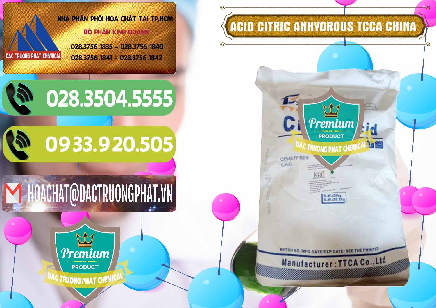 Cty cung ứng - bán Acid Citric - Axit Citric Anhydrous TCCA Trung Quốc China - 0442 - Nhà nhập khẩu - phân phối hóa chất tại TP.HCM - hoachatmientay.vn