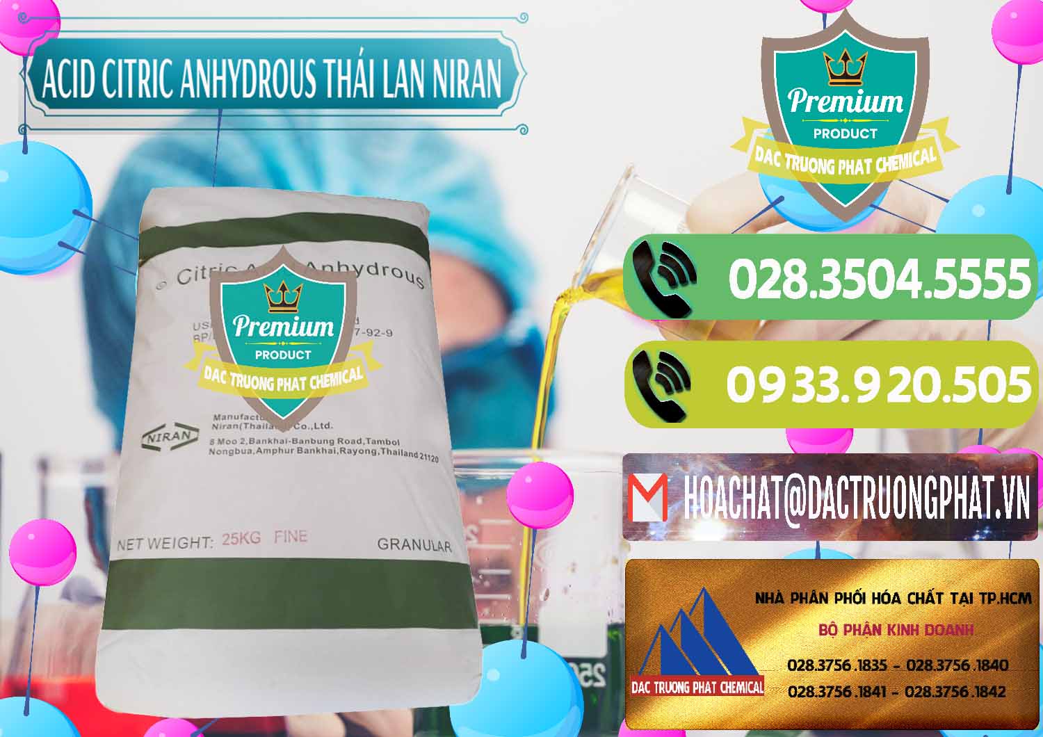 Công ty chuyên kinh doanh và bán Acid Citric - Axit Citric Anhydrous - Thái Lan Niran - 0231 - Cty chuyên cung cấp _ nhập khẩu hóa chất tại TP.HCM - hoachatmientay.vn