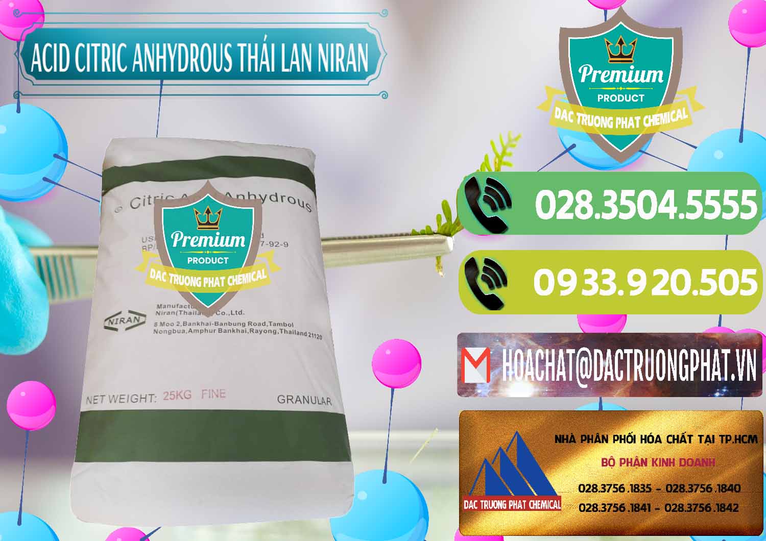 Đơn vị chuyên bán & cung ứng Acid Citric - Axit Citric Anhydrous - Thái Lan Niran - 0231 - Nhà cung cấp - phân phối hóa chất tại TP.HCM - hoachatmientay.vn