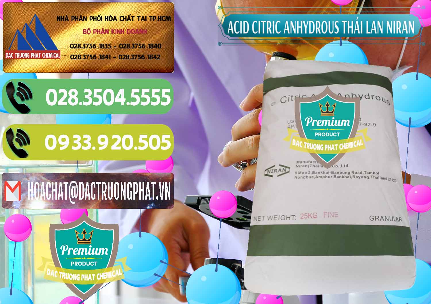 Công ty kinh doanh & bán Acid Citric - Axit Citric Anhydrous - Thái Lan Niran - 0231 - Đơn vị chuyên cung ứng và phân phối hóa chất tại TP.HCM - hoachatmientay.vn