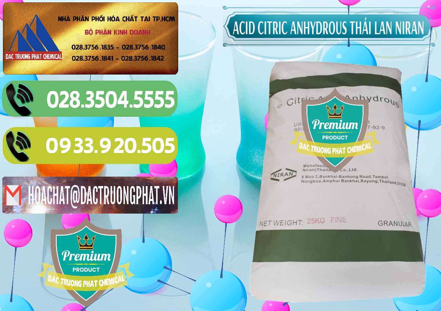 Công ty chuyên bán ( phân phối ) Acid Citric - Axit Citric Anhydrous - Thái Lan Niran - 0231 - Cty phân phối và cung ứng hóa chất tại TP.HCM - hoachatmientay.vn