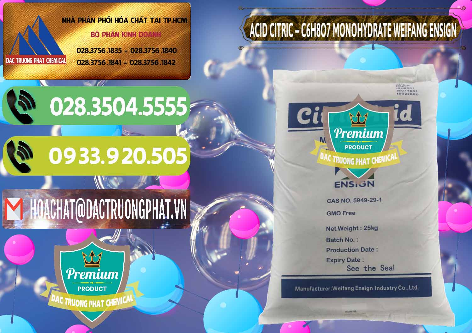 Chuyên bán và cung ứng Acid Citric - Axit Citric Monohydrate Weifang Trung Quốc China - 0009 - Cty chuyên cung cấp - bán hóa chất tại TP.HCM - hoachatmientay.vn