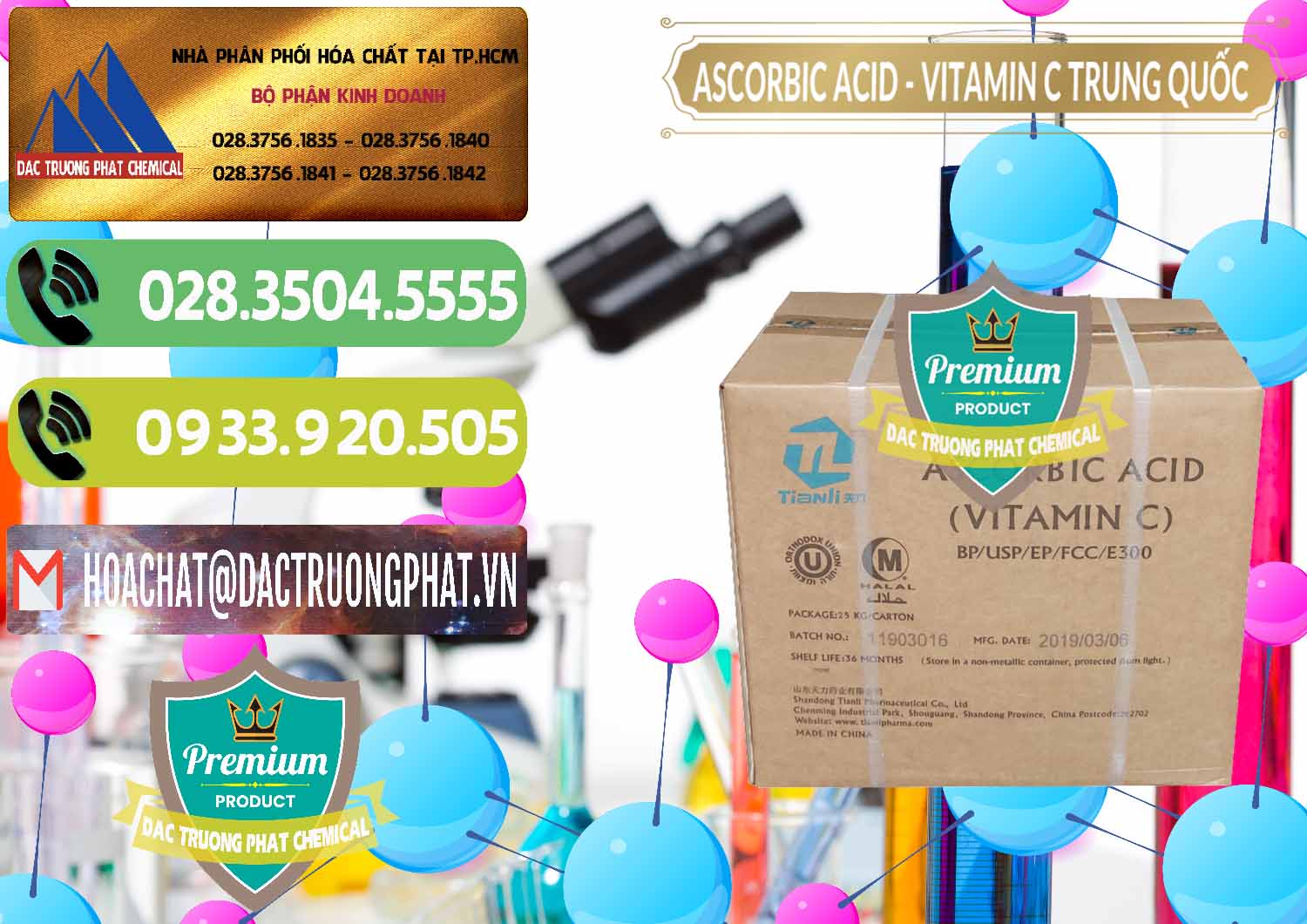 Nơi cung ứng và bán Axit Ascorbic - Vitamin C Trung Quốc China - 0309 - Cty chuyên phân phối _ cung ứng hóa chất tại TP.HCM - hoachatmientay.vn