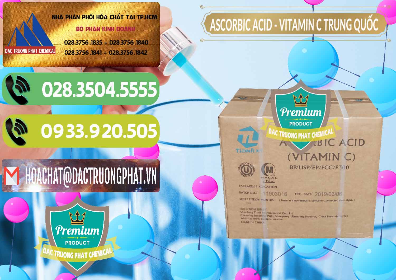 Nơi chuyên bán ( cung cấp ) Axit Ascorbic - Vitamin C Trung Quốc China - 0309 - Cty phân phối và cung ứng hóa chất tại TP.HCM - hoachatmientay.vn