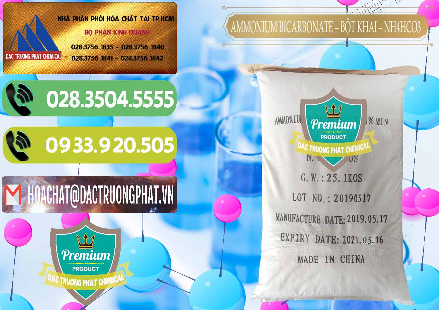 Nhập khẩu ( bán ) Ammonium Bicarbonate - Bột Khai Food Grade Trung Quốc China - 0018 - Chuyên nhập khẩu & cung cấp hóa chất tại TP.HCM - hoachatmientay.vn