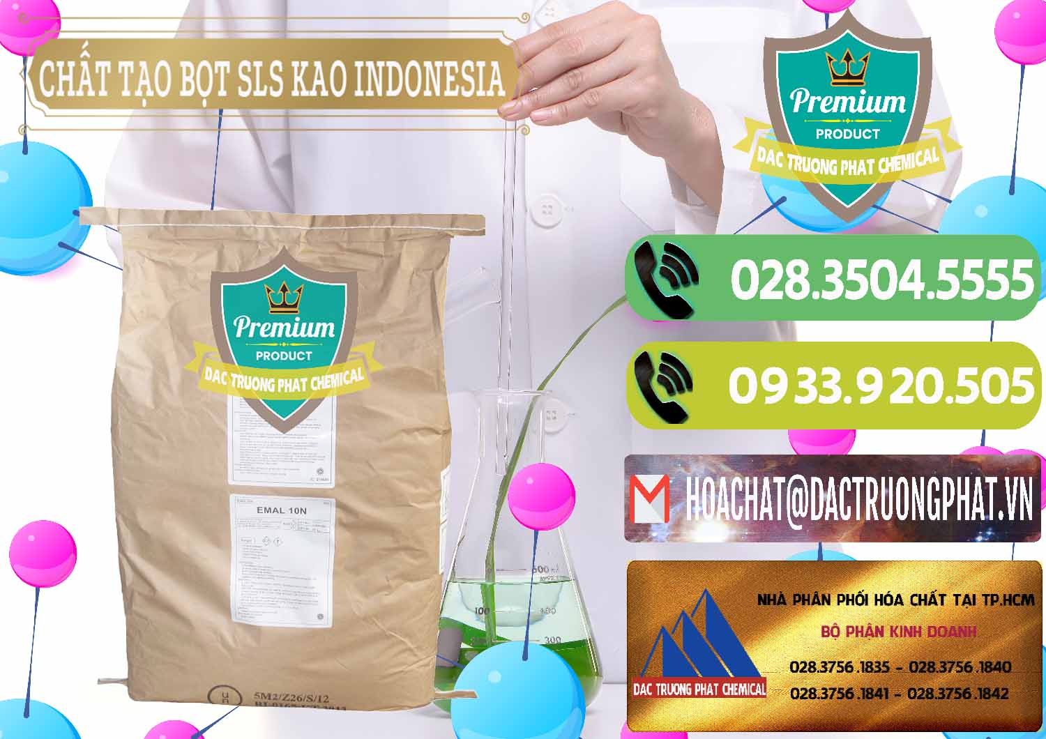 Cty chuyên nhập khẩu - bán Chất Tạo Bọt SLS - Sodium Lauryl Sulfate EMAL 10N KAO Indonesia - 0047 - Nơi chuyên kinh doanh - phân phối hóa chất tại TP.HCM - hoachatmientay.vn