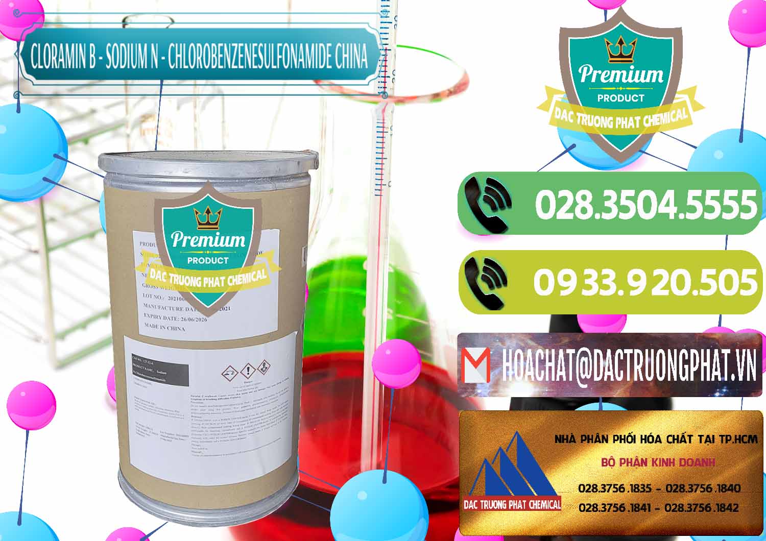 Cty bán _ cung ứng Cloramin B Khử Trùng, Diệt Khuẩn Trung Quốc China - 0298 - Nơi chuyên cung ứng - phân phối hóa chất tại TP.HCM - hoachatmientay.vn