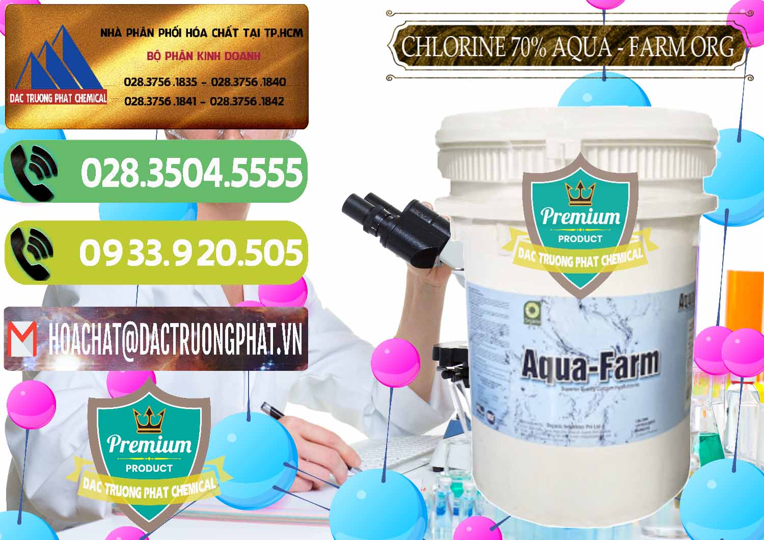 Nơi nhập khẩu ( bán ) Chlorine – Clorin 70% Aqua - Farm ORG Organic Ấn Độ India - 0246 - Công ty phân phối & cung cấp hóa chất tại TP.HCM - hoachatmientay.vn