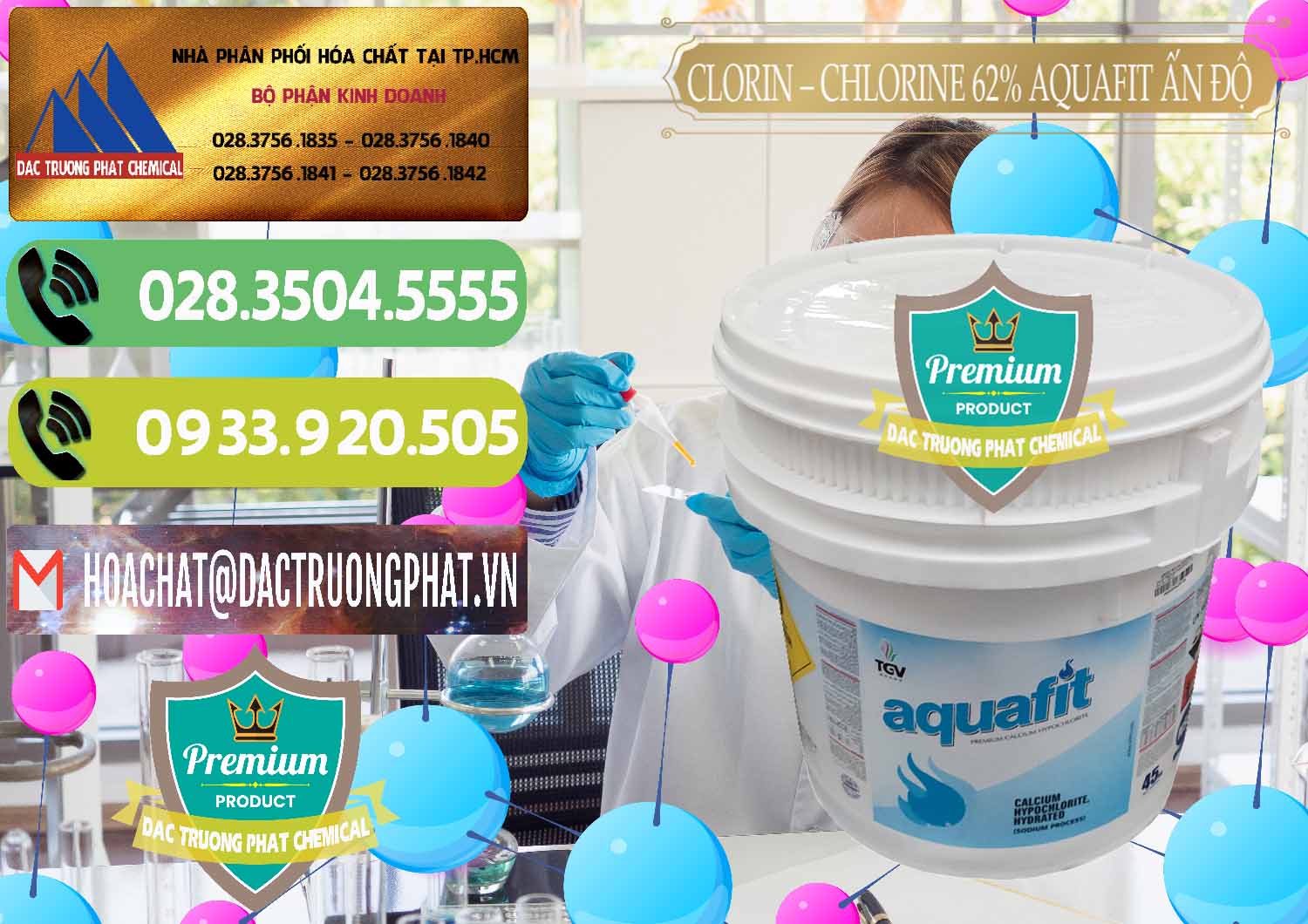Chuyên phân phối và bán Clorin - Chlorine 62% Aquafit Thùng Lùn Ấn Độ India - 0057 - Nhập khẩu & phân phối hóa chất tại TP.HCM - hoachatmientay.vn