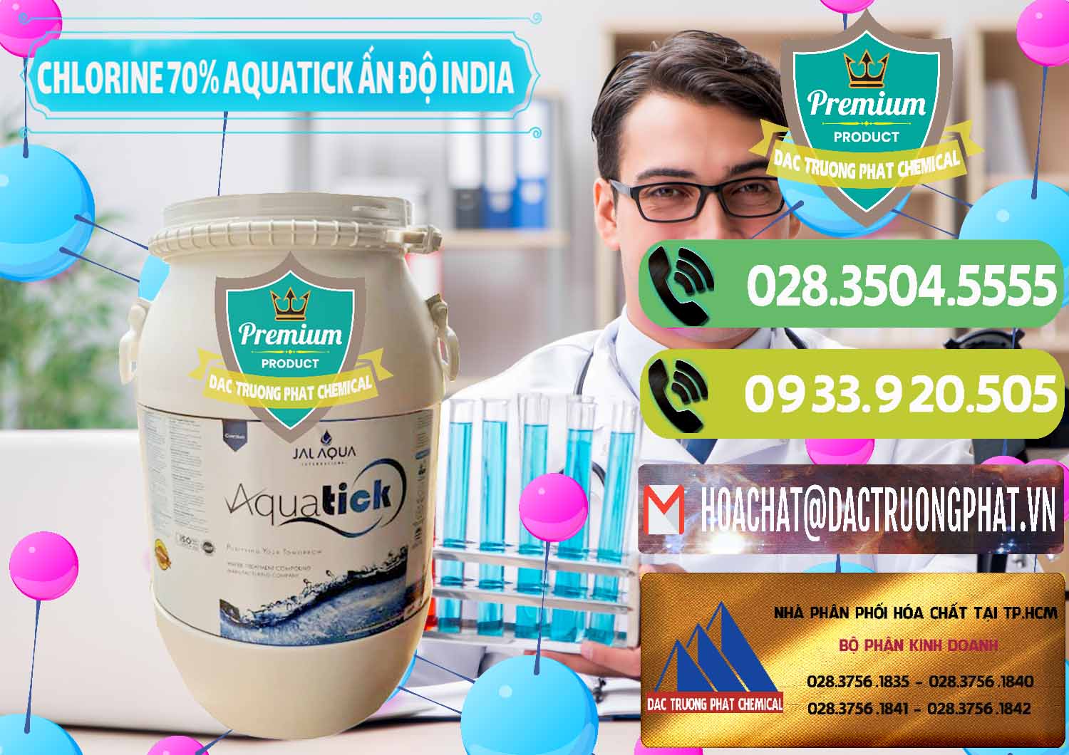 Cty kinh doanh - bán Chlorine – Clorin 70% Aquatick Jal Aqua Ấn Độ India - 0215 - Nhà phân phối và kinh doanh hóa chất tại TP.HCM - hoachatmientay.vn