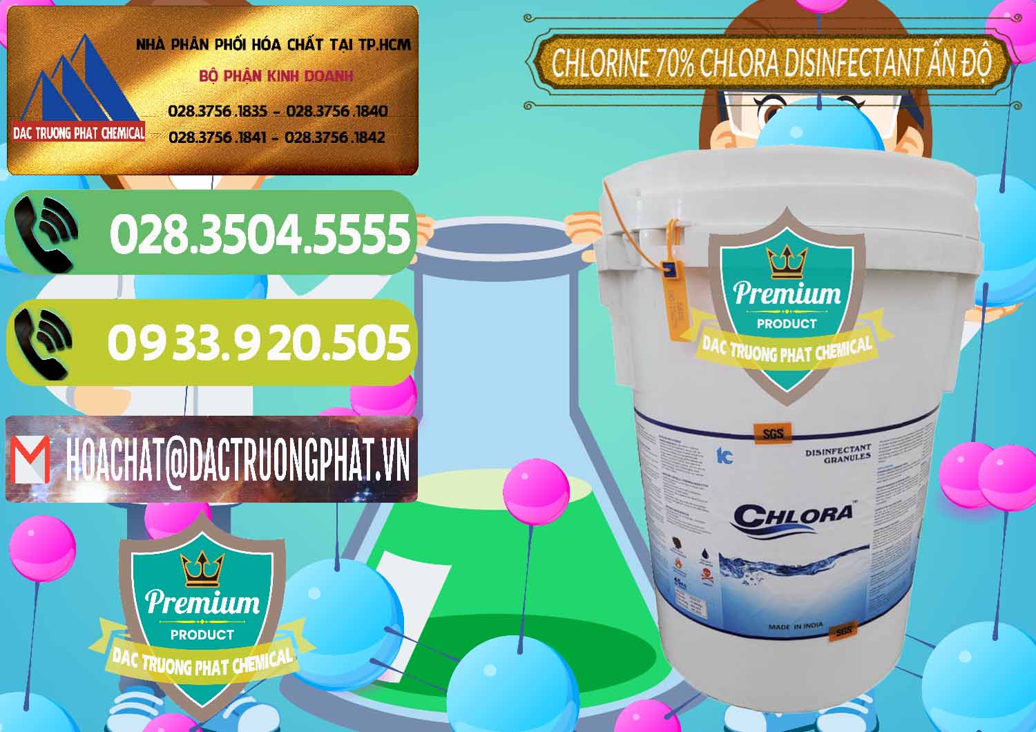 Nơi bán & cung cấp Chlorine – Clorin 70% Chlora Disinfectant Ấn Độ India - 0213 - Cty chuyên kinh doanh _ phân phối hóa chất tại TP.HCM - hoachatmientay.vn