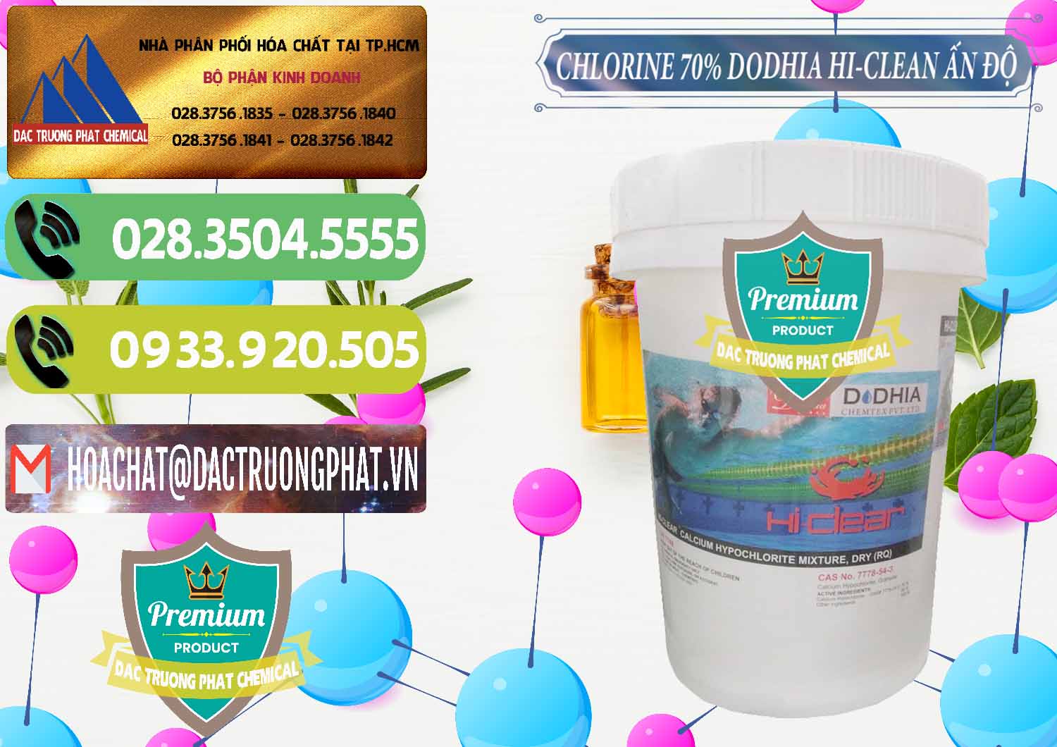 Nơi chuyên cung ứng và bán Chlorine – Clorin 70% Dodhia Hi-Clean Ấn Độ India - 0214 - Nơi phân phối & bán hóa chất tại TP.HCM - hoachatmientay.vn