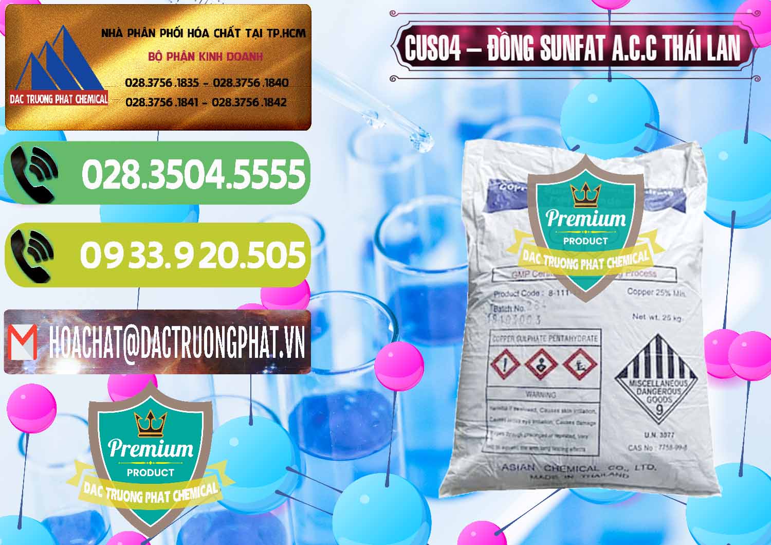 Kinh doanh ( bán ) CuSO4 – Đồng Sunfat A.C.C Thái Lan - 0249 - Nơi chuyên kinh doanh _ phân phối hóa chất tại TP.HCM - hoachatmientay.vn