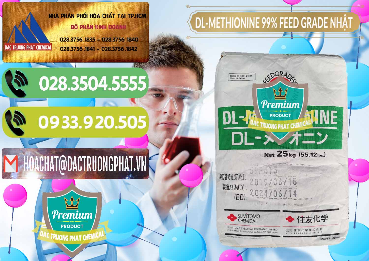 Chuyên nhập khẩu - bán DL-Methionine - C5H11NO2S Feed Grade Sumitomo Nhật Bản Japan - 0313 - Cty phân phối và cung cấp hóa chất tại TP.HCM - hoachatmientay.vn