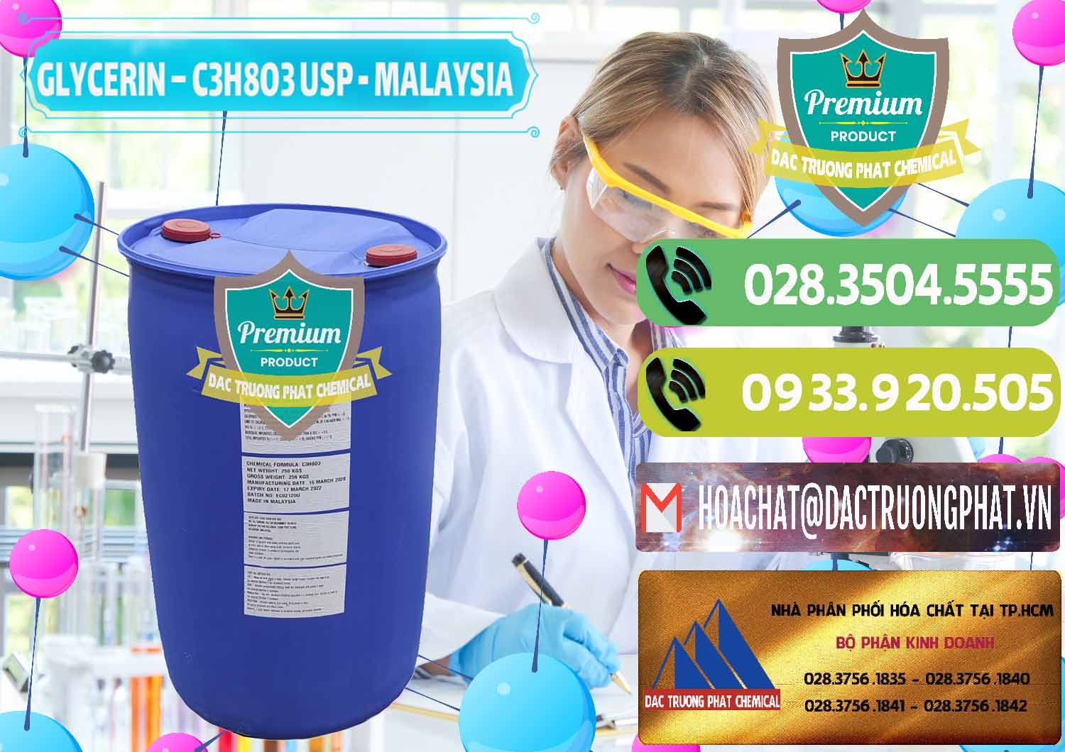 Cty chuyên bán - phân phối Glycerin – C3H8O3 USP Malaysia - 0233 - Chuyên cung cấp _ phân phối hóa chất tại TP.HCM - hoachatmientay.vn