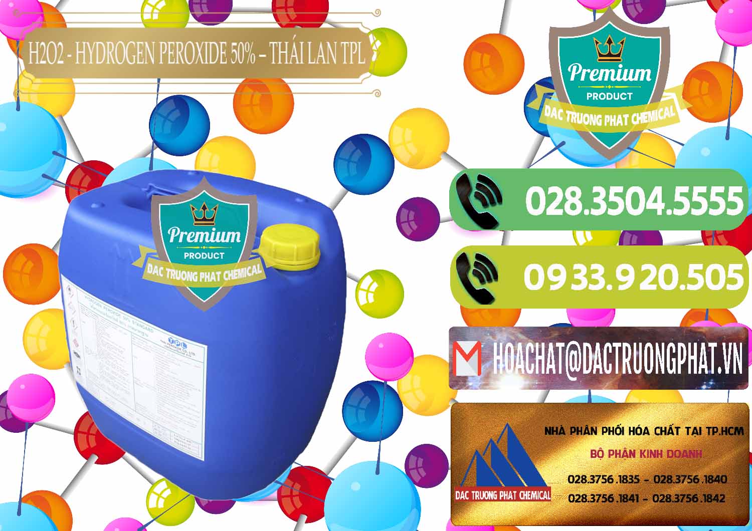 Cung cấp × bán H2O2 > Hydrogen Peroxide Dạng Nước 50% TPL Thái Lan Thailand Đơn vị chuyên phân phối ( bán ) H2O2 - Hydrogen Peroxide 50% Thái Lan TPL - 0076 - Công ty phân phối ( cung cấp ) hóa chất tại TP.HCM - hoachatmientay.vn