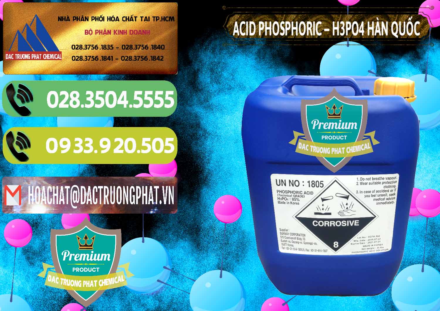 Chuyên bán và cung cấp Acid Phosphoric – H3PO4 85% Can Xanh Hàn Quốc Korea - 0016 - Nơi phân phối & cung cấp hóa chất tại TP.HCM - hoachatmientay.vn