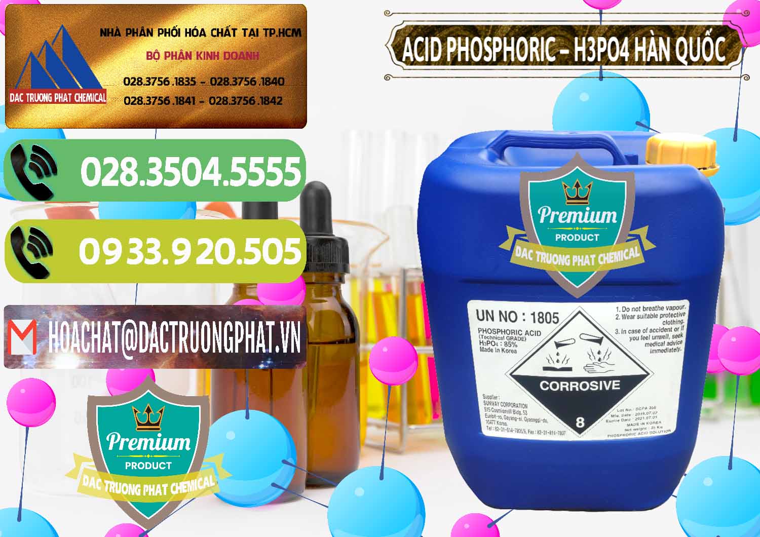 Cty cung cấp và bán Acid Phosphoric – H3PO4 85% Can Xanh Hàn Quốc Korea - 0016 - Chuyên nhập khẩu _ cung cấp hóa chất tại TP.HCM - hoachatmientay.vn