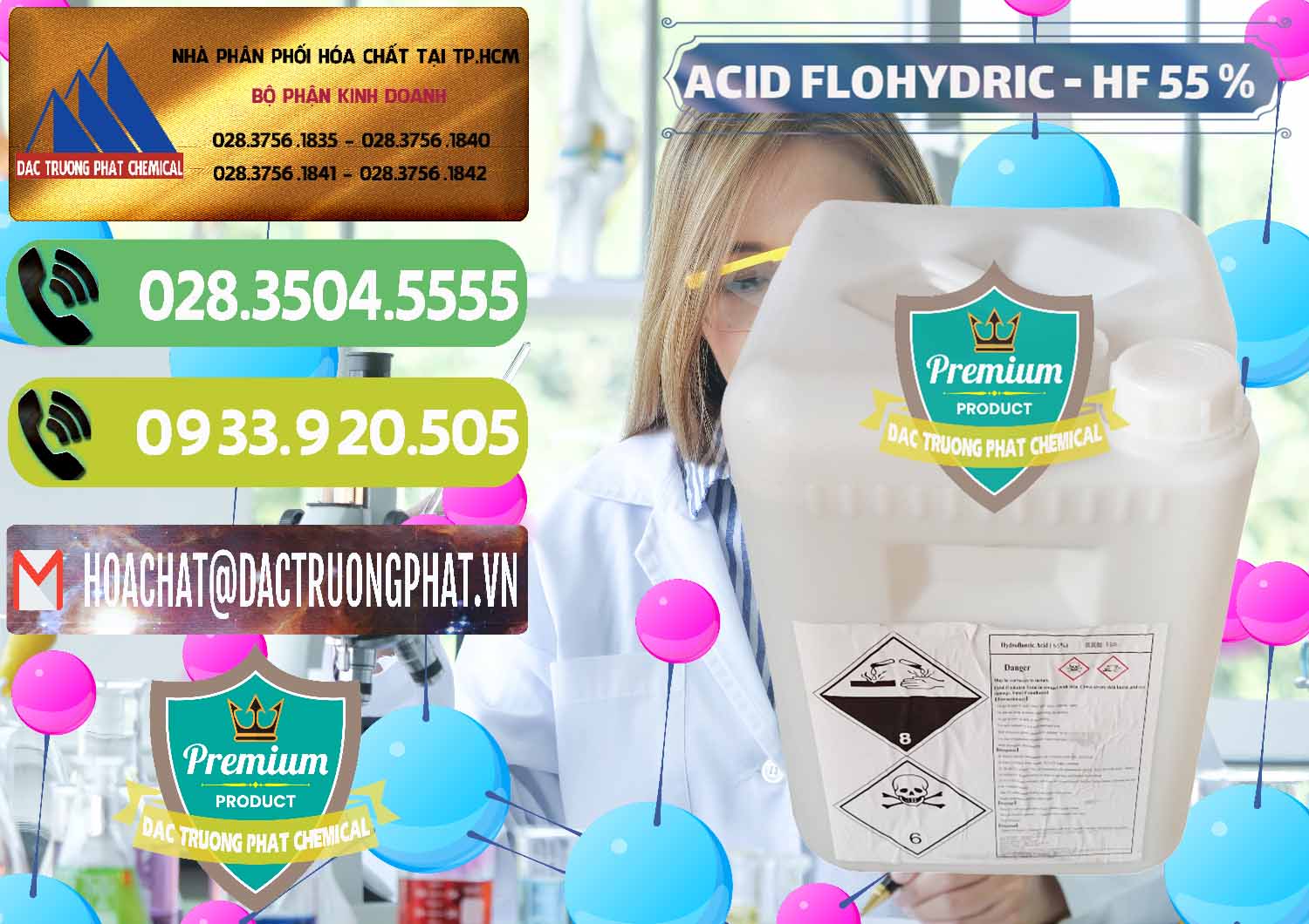 Nơi bán & phân phối Axit HF - Acid HF 55% Can Trắng Trung Quốc China - 0079 - Công ty chuyên nhập khẩu ( phân phối ) hóa chất tại TP.HCM - hoachatmientay.vn
