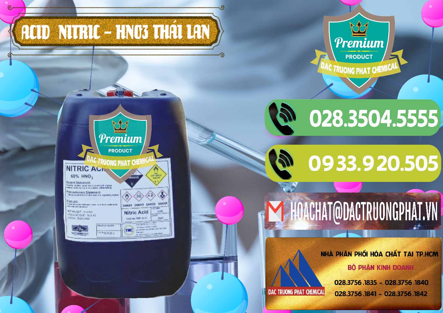 Cty chuyên kinh doanh ( bán ) Acid Nitric – Axit Nitric HNO3 Thái Lan Thailand - 0344 - Đơn vị chuyên cung cấp - kinh doanh hóa chất tại TP.HCM - hoachatmientay.vn
