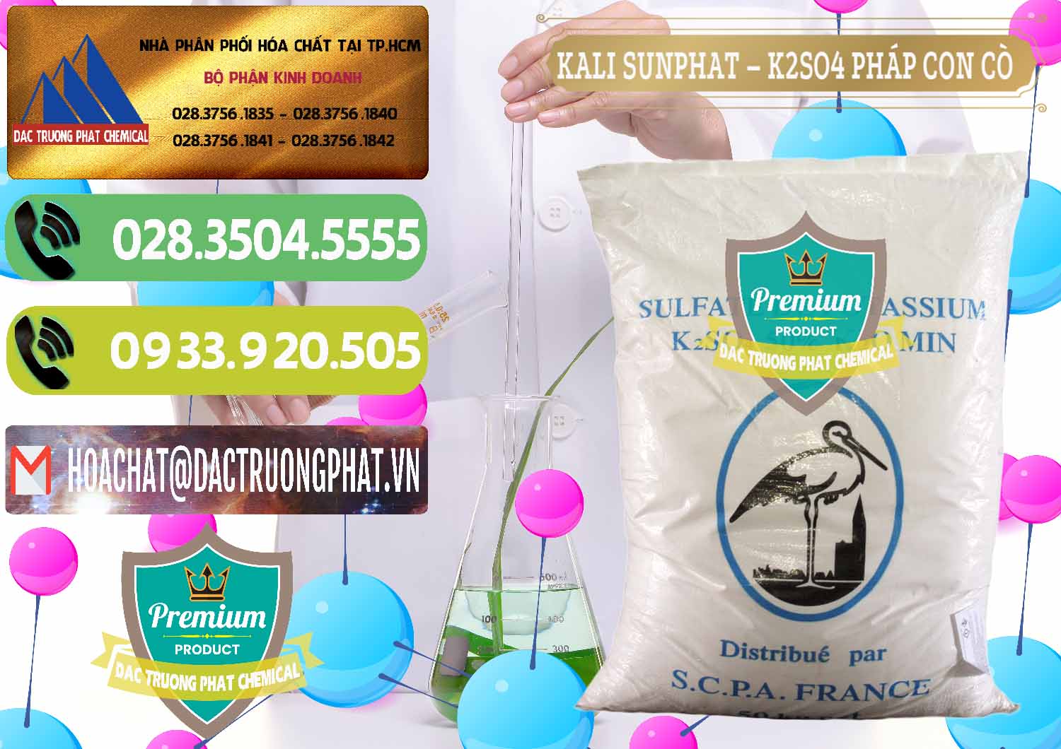 Đơn vị bán và cung ứng Kali Sunphat – K2SO4 Con Cò Pháp France - 0083 - Chuyên phân phối & kinh doanh hóa chất tại TP.HCM - hoachatmientay.vn