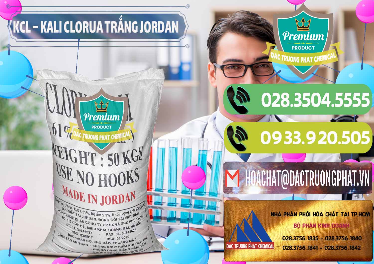 Nơi chuyên bán ( cung cấp ) KCL – Kali Clorua Trắng Jordan - 0088 - Cty kinh doanh và cung cấp hóa chất tại TP.HCM - hoachatmientay.vn
