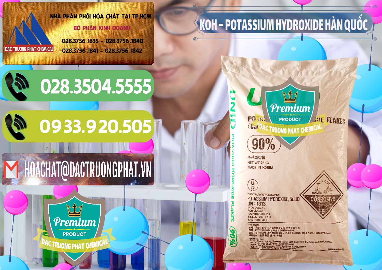 Nhà nhập khẩu và bán KOH ( 90%) – Potassium Hydroxide Unid Hàn Quốc Korea - 0090 - Nhà cung cấp và bán hóa chất tại TP.HCM - hoachatmientay.vn