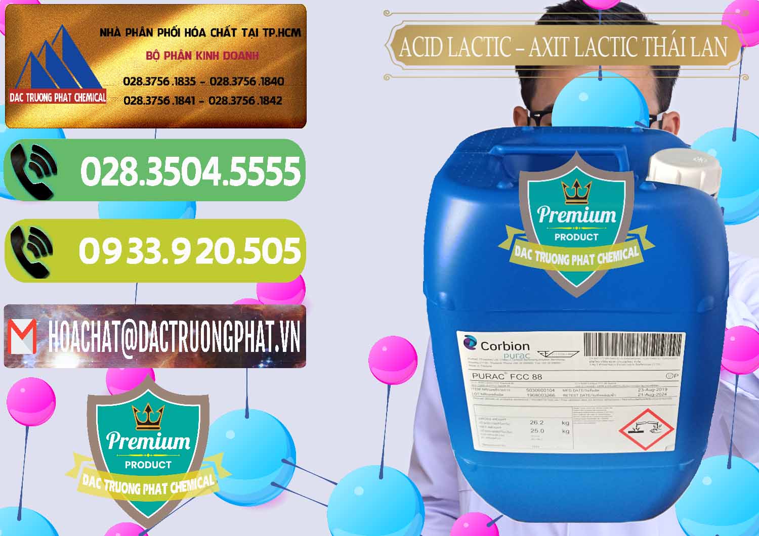 Cty chuyên nhập khẩu & bán Acid Lactic – Axit Lactic Thái Lan Purac FCC 88 - 0012 - Chuyên phân phối - nhập khẩu hóa chất tại TP.HCM - hoachatmientay.vn