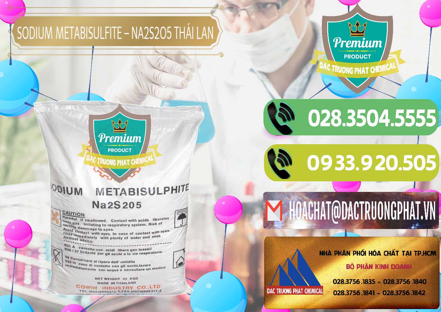 Nơi chuyên nhập khẩu - bán Sodium Metabisulfite - NA2S2O5 Thái Lan Cowin - 0145 - Chuyên cung cấp - phân phối hóa chất tại TP.HCM - hoachatmientay.vn