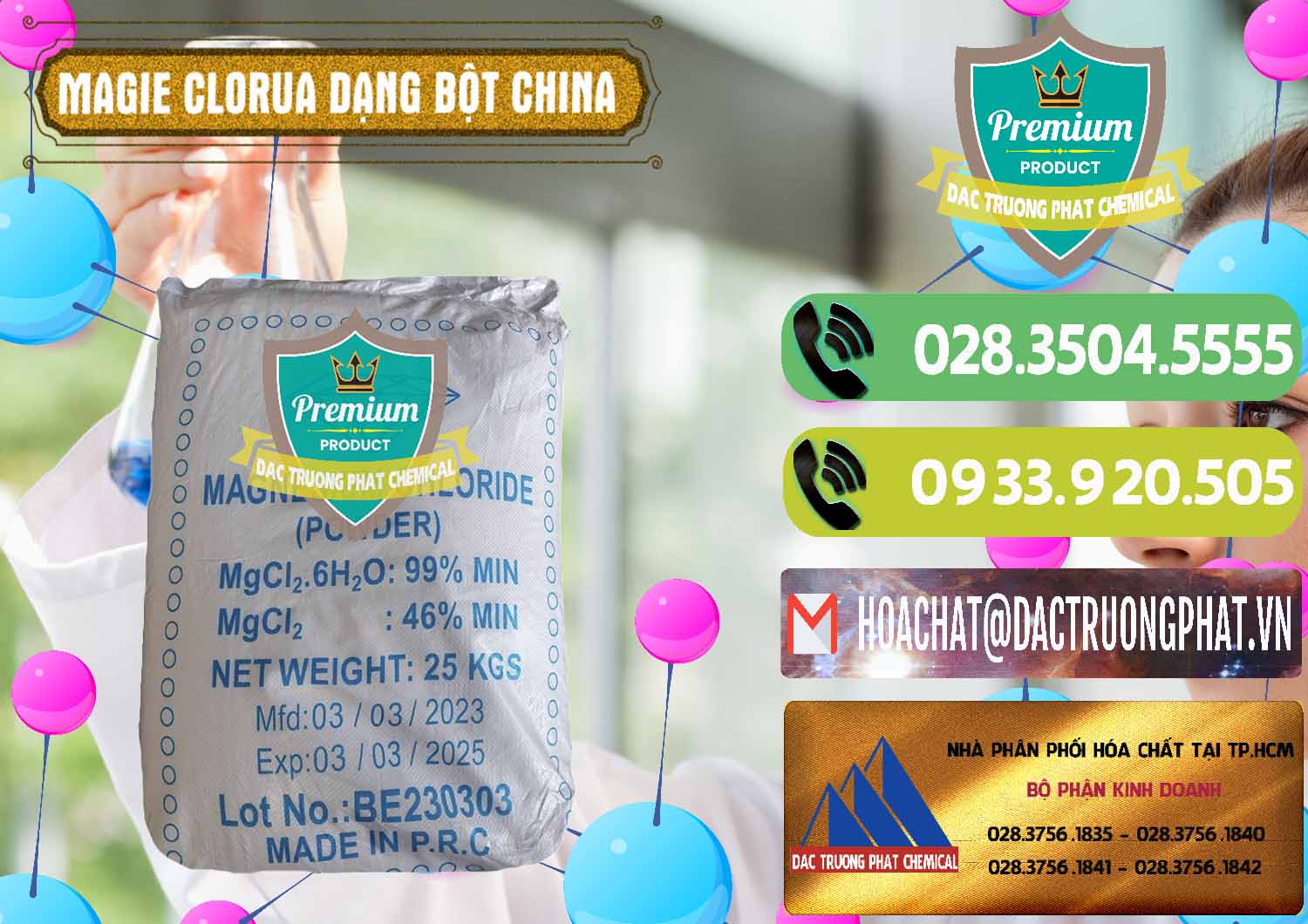 Cty kinh doanh - bán Magie Clorua – MGCL2 96% Dạng Bột Logo Kim Cương Trung Quốc China - 0387 - Cty chuyên kinh doanh ( cung cấp ) hóa chất tại TP.HCM - hoachatmientay.vn