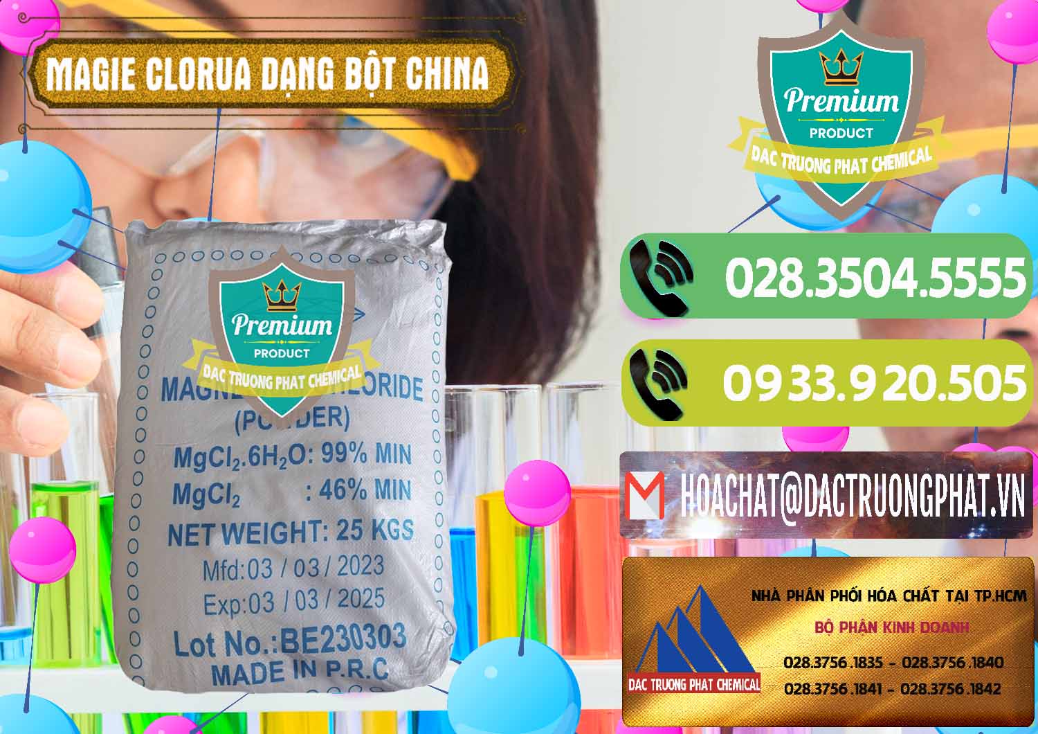 Cty chuyên nhập khẩu ( bán ) Magie Clorua – MGCL2 96% Dạng Bột Logo Kim Cương Trung Quốc China - 0387 - Phân phối - cung cấp hóa chất tại TP.HCM - hoachatmientay.vn