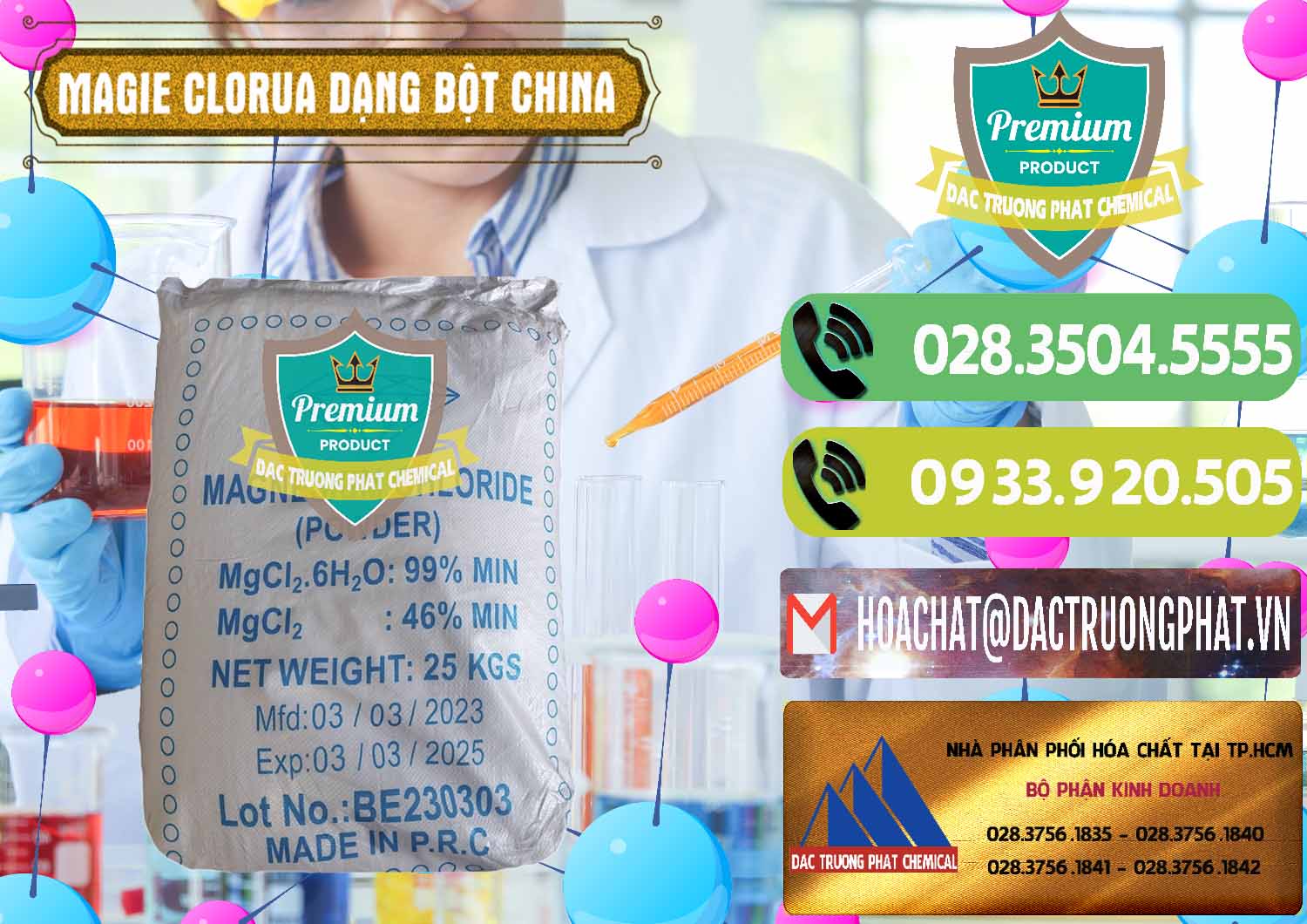 Nhà nhập khẩu - bán Magie Clorua – MGCL2 96% Dạng Bột Logo Kim Cương Trung Quốc China - 0387 - Công ty kinh doanh và cung cấp hóa chất tại TP.HCM - hoachatmientay.vn
