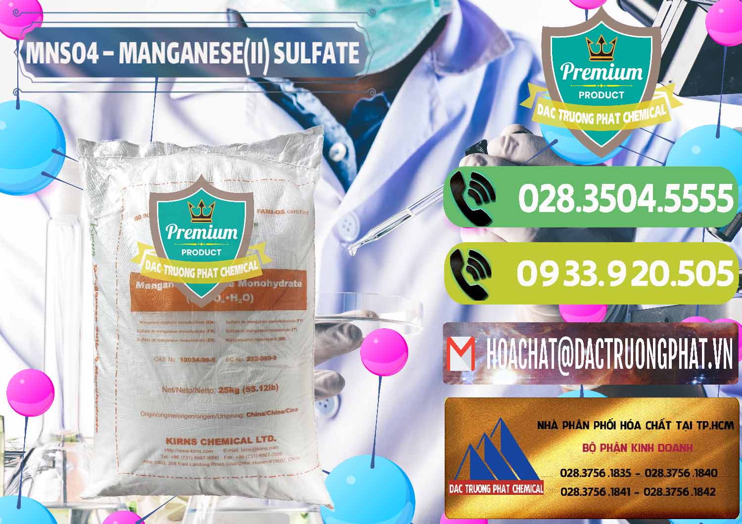 Bán và phân phối MNSO4 – Manganese (II) Sulfate Kirns Trung Quốc China - 0095 - Đơn vị cung cấp _ kinh doanh hóa chất tại TP.HCM - hoachatmientay.vn