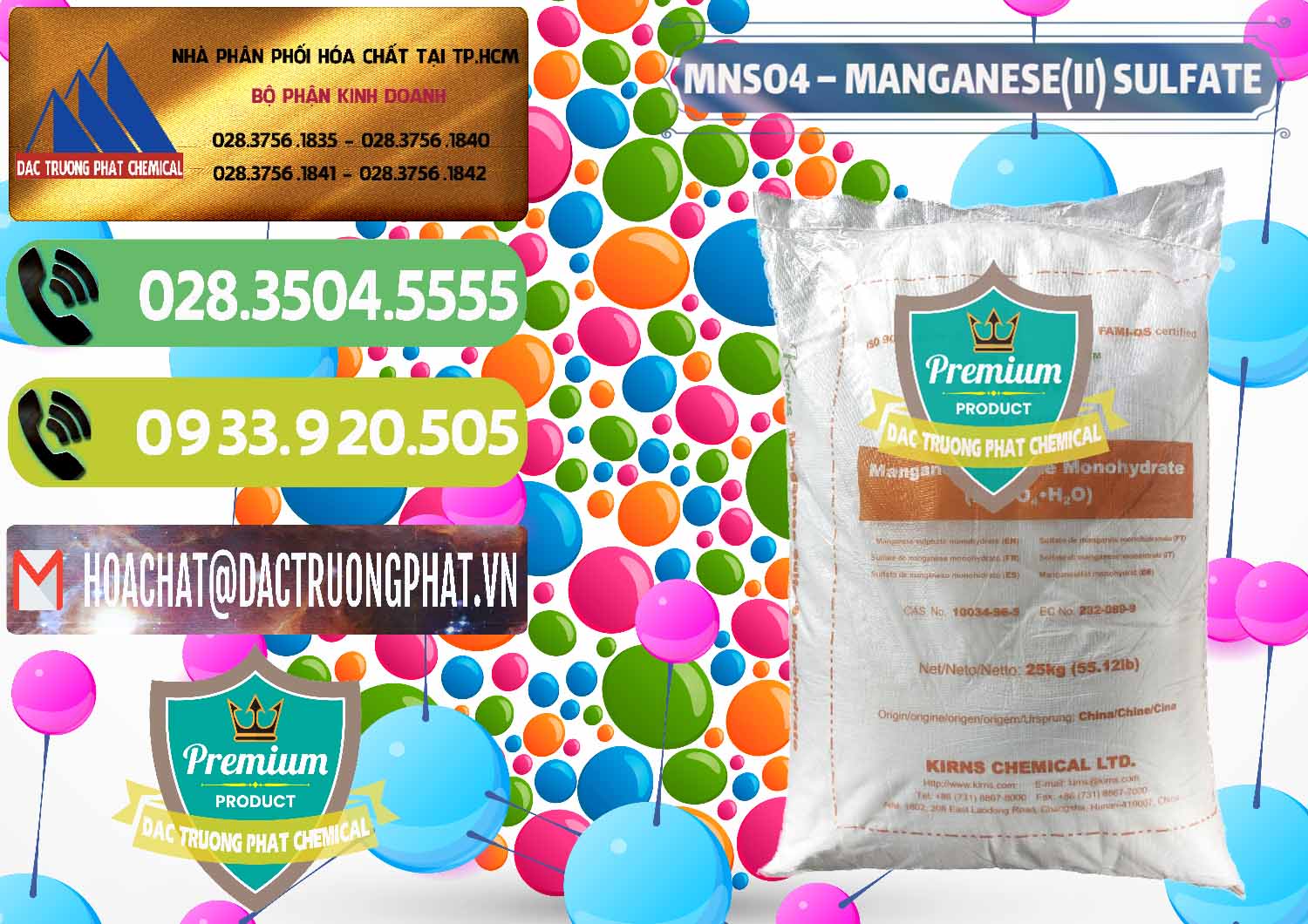 Công ty chuyên bán & phân phối MNSO4 – Manganese (II) Sulfate Kirns Trung Quốc China - 0095 - Cty chuyên kinh doanh và cung cấp hóa chất tại TP.HCM - hoachatmientay.vn