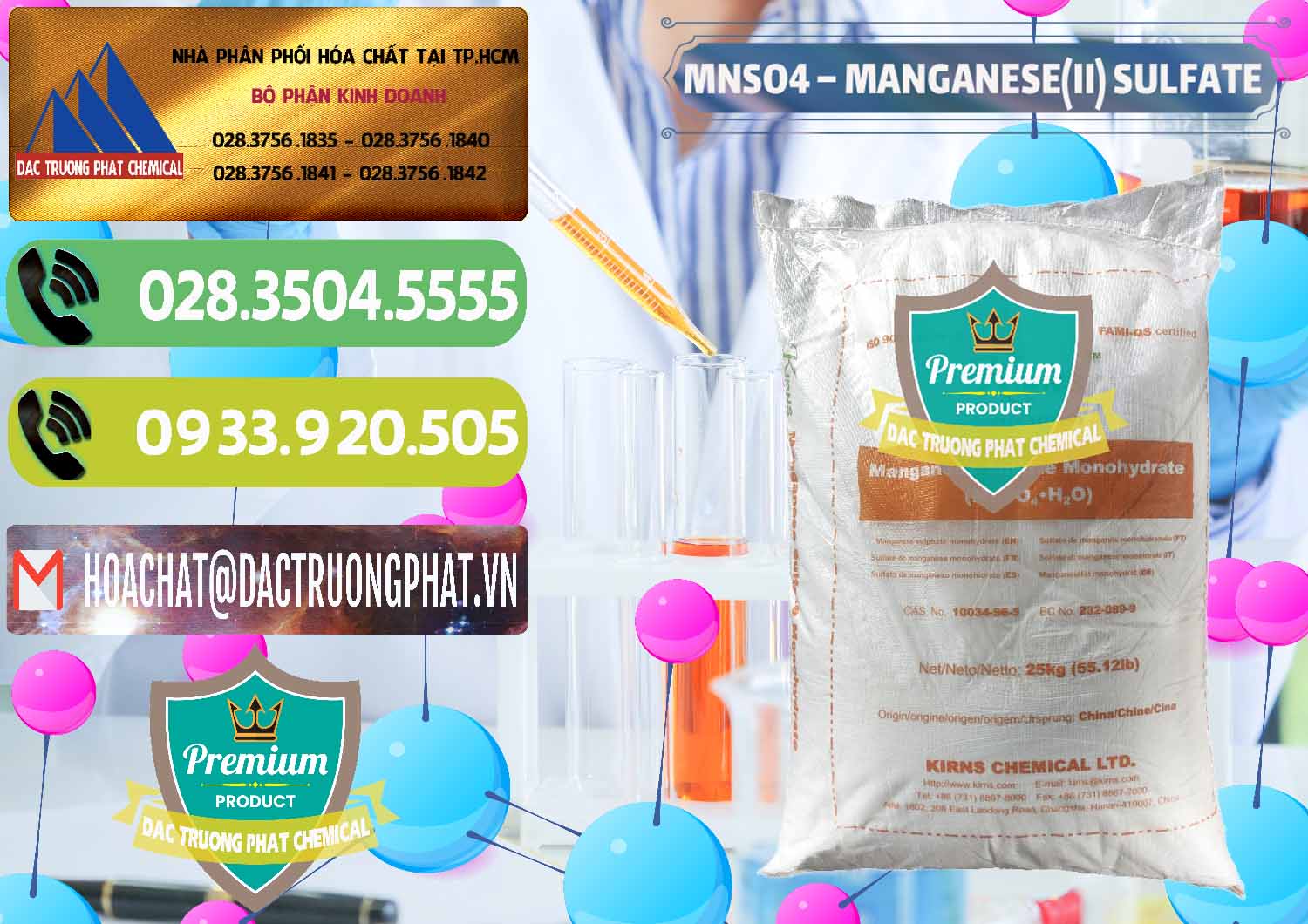 Nơi cung cấp và bán MNSO4 – Manganese (II) Sulfate Kirns Trung Quốc China - 0095 - Đơn vị cung cấp và nhập khẩu hóa chất tại TP.HCM - hoachatmientay.vn