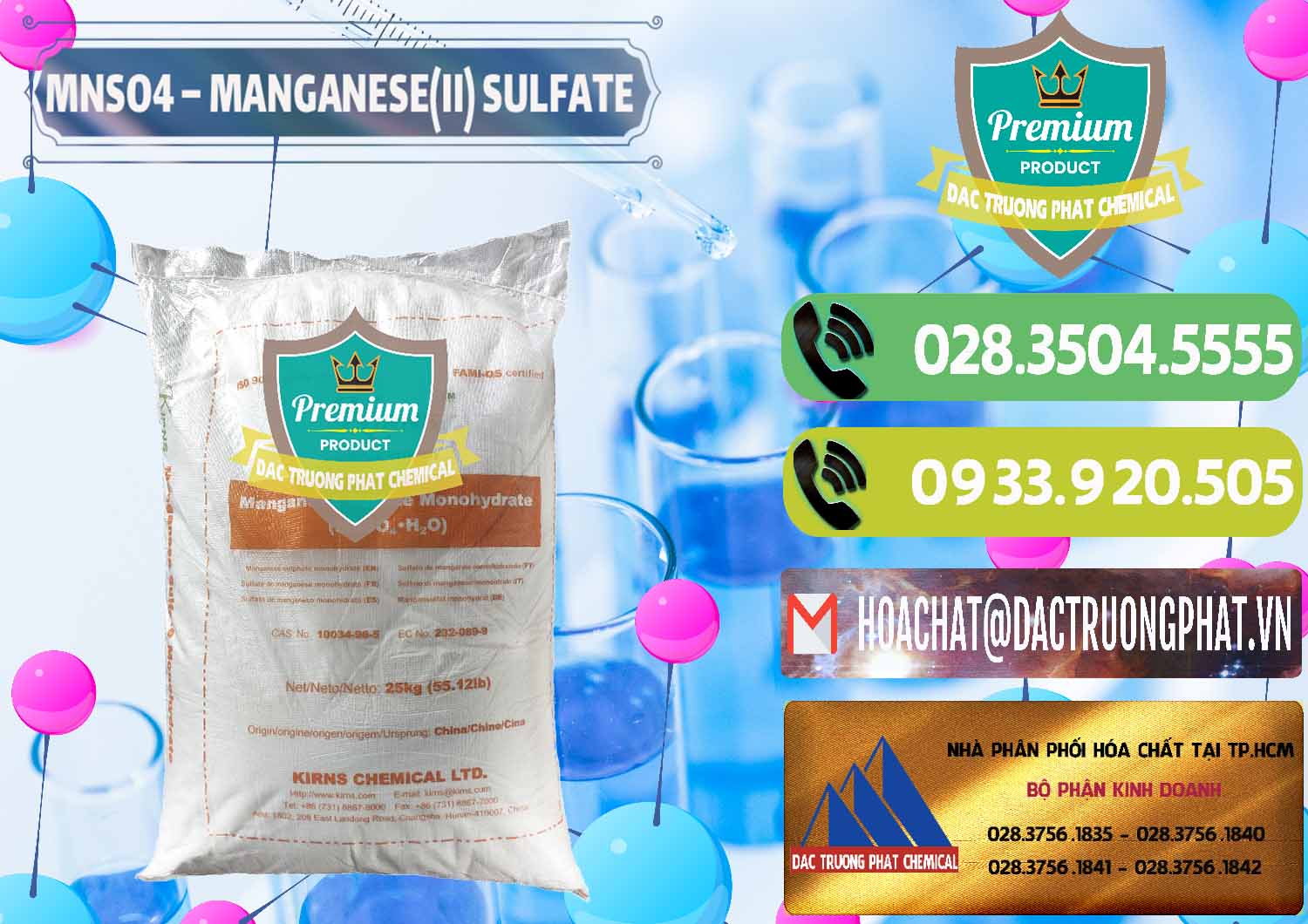 MNSO4 – Manganese (II) Sulfate Kirns Trung Quốc China Cty chuyên cung ứng ( bán ) MNSO4 – Manganese (II) Sulfate Kirns Trung Quốc China - 0095 - Nhập khẩu và cung cấp hóa chất tại TP.HCM - hoachatmientay.vn