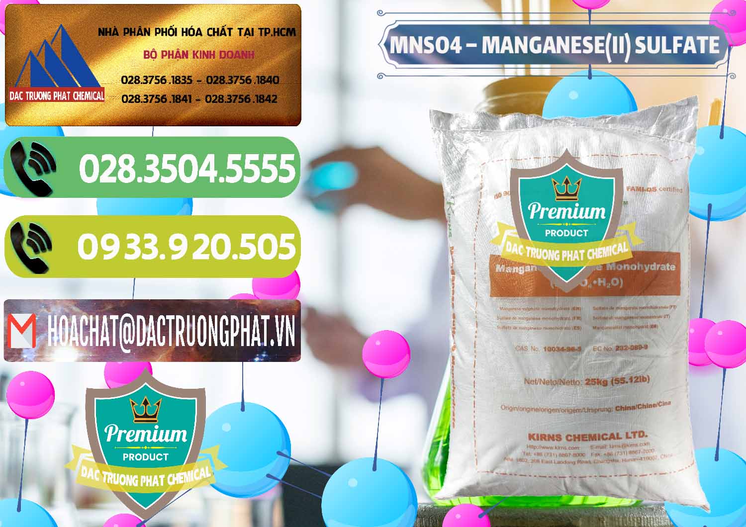MNSO4 – Manganese (II) Sulfate Kirns Trung Quốc China Bán - cung ứng MNSO4 – Manganese (II) Sulfate Kirns Trung Quốc China - 0095 - Cty phân phối _ cung ứng hóa chất tại TP.HCM - hoachatmientay.vn