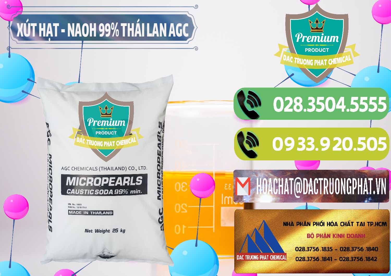 Nơi chuyên cung cấp - bán Xút Hạt - NaOH Bột 99% AGC Thái Lan - 0168 - Nơi bán - cung cấp hóa chất tại TP.HCM - hoachatmientay.vn