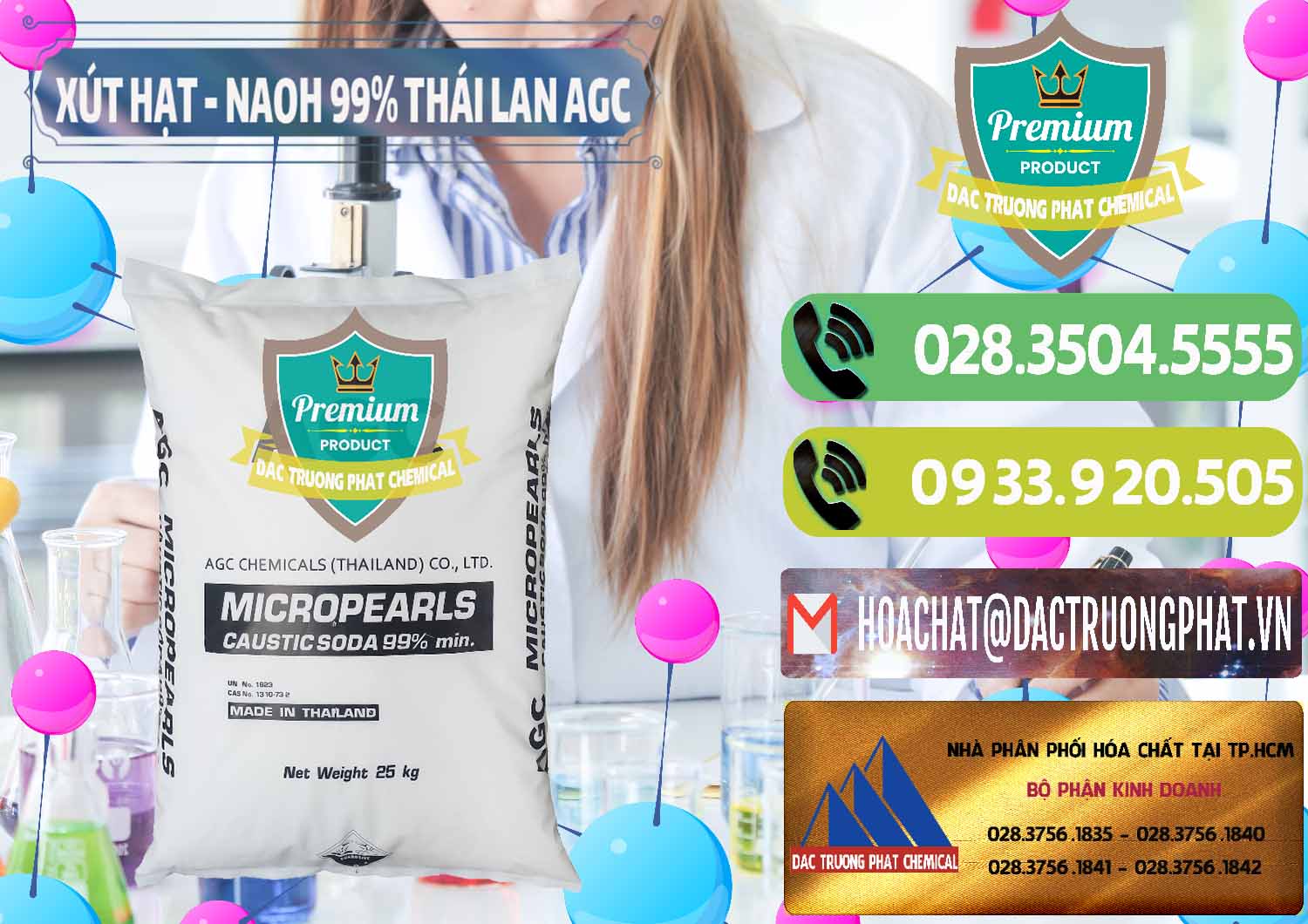 Nơi bán Xút Hạt - NaOH Bột 99% AGC Thái Lan - 0168 - Phân phối và cung cấp hóa chất tại TP.HCM - hoachatmientay.vn