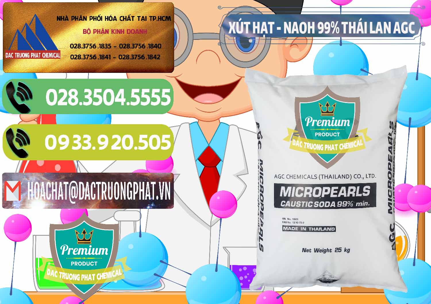 Công ty chuyên bán - phân phối Xút Hạt - NaOH Bột 99% AGC Thái Lan - 0168 - Bán - phân phối hóa chất tại TP.HCM - hoachatmientay.vn
