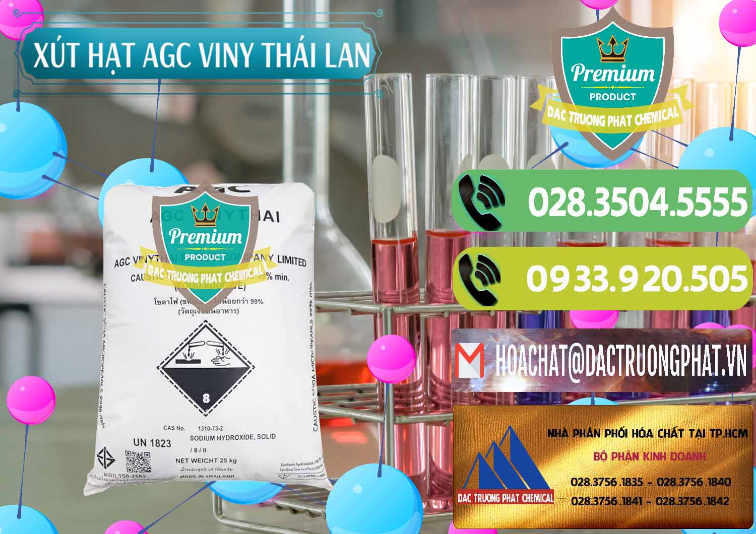 Nhà cung cấp ( bán ) Xút Hạt - NaOH Bột 99% AGC Viny Thái Lan - 0399 - Cty cung cấp & bán hóa chất tại TP.HCM - hoachatmientay.vn