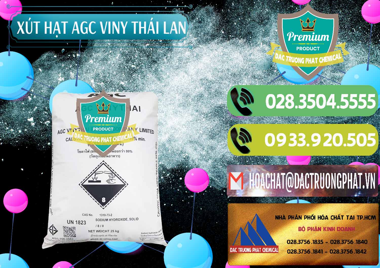 Cty kinh doanh & bán Xút Hạt - NaOH Bột 99% AGC Viny Thái Lan - 0399 - Chuyên cung cấp & phân phối hóa chất tại TP.HCM - hoachatmientay.vn