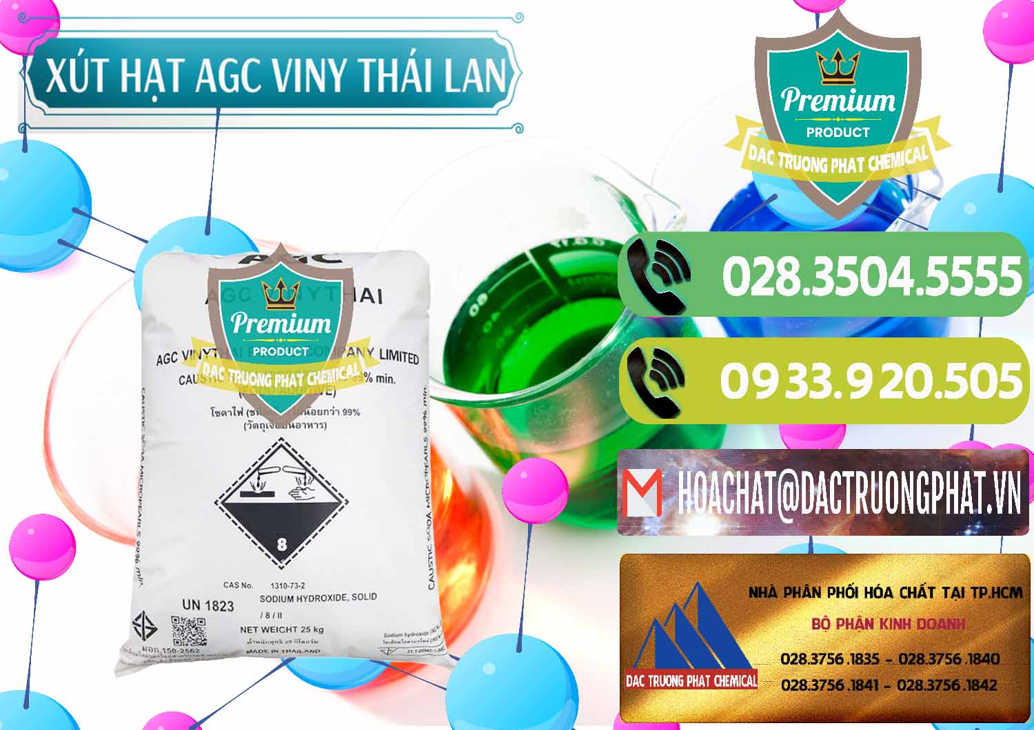Nơi chuyên phân phối ( bán ) Xút Hạt - NaOH Bột 99% AGC Viny Thái Lan - 0399 - Cty chuyên phân phối ( cung ứng ) hóa chất tại TP.HCM - hoachatmientay.vn