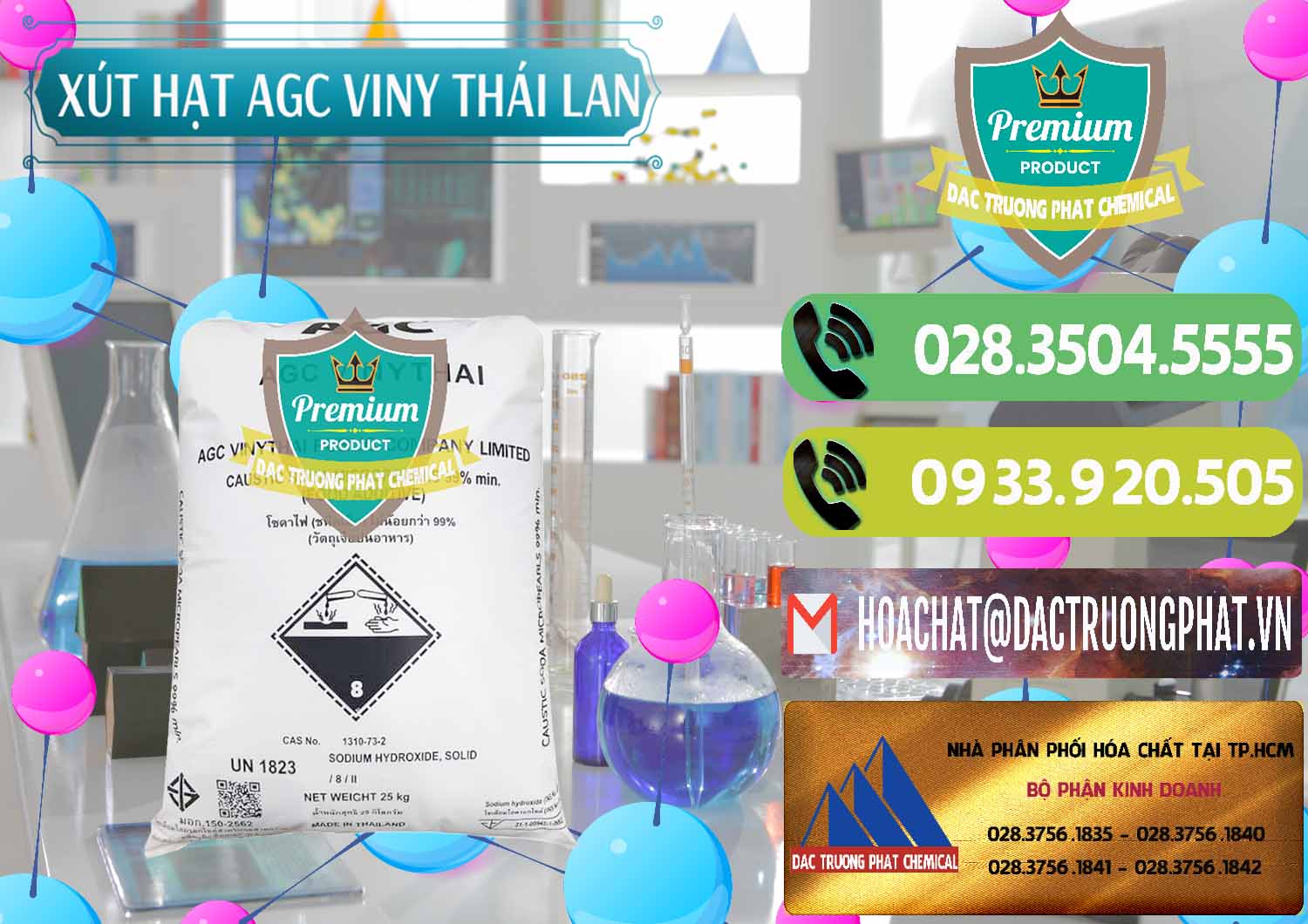 Nơi chuyên phân phối ( bán ) Xút Hạt - NaOH Bột 99% AGC Viny Thái Lan - 0399 - Nơi nhập khẩu ( cung cấp ) hóa chất tại TP.HCM - hoachatmientay.vn