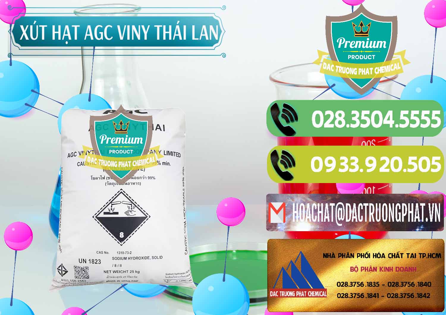 Cty bán - cung cấp Xút Hạt - NaOH Bột 99% AGC Viny Thái Lan - 0399 - Nhà phân phối & nhập khẩu hóa chất tại TP.HCM - hoachatmientay.vn