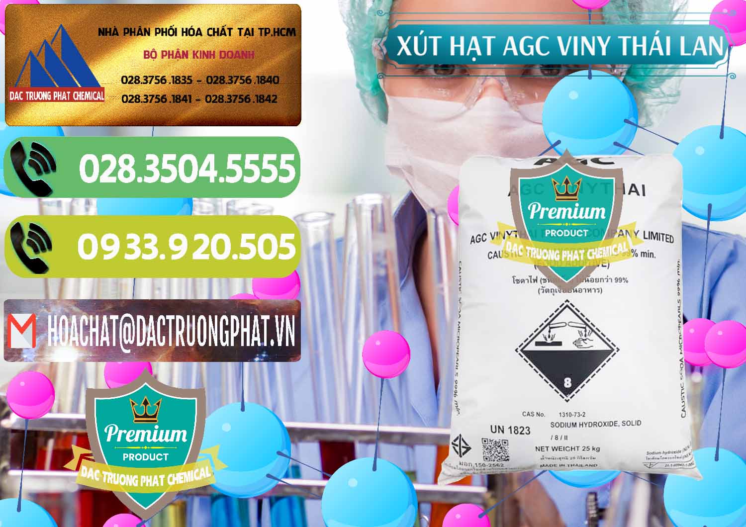 Đơn vị chuyên nhập khẩu và bán Xút Hạt - NaOH Bột 99% AGC Viny Thái Lan - 0399 - Cty chuyên cung cấp _ bán hóa chất tại TP.HCM - hoachatmientay.vn